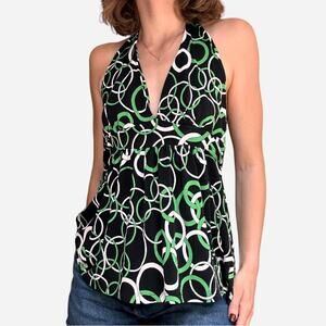 Slinky halter top green black white size large from rampage